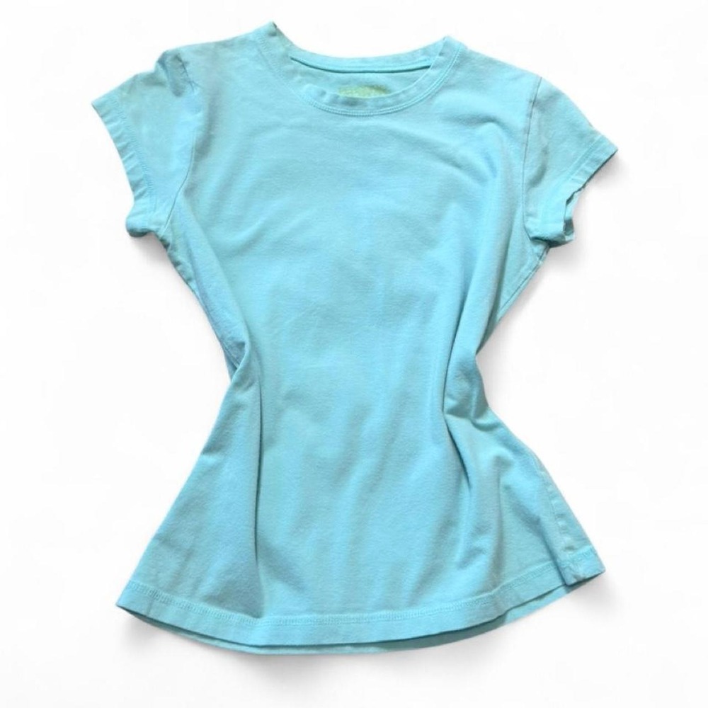 Y2K Personal Identity Pastel Sky Blue Baby Tee, Women's Size S